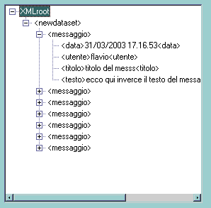 Esempio in esecuzione sulla ricorsione all'interno di un file XML