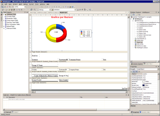 Il Designer di Crystal integrato in VS .NET con il nostro Report