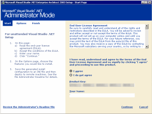 Installazione VS.NET in Administrator Mode