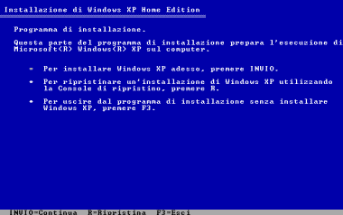 L'installazione di Windows XP