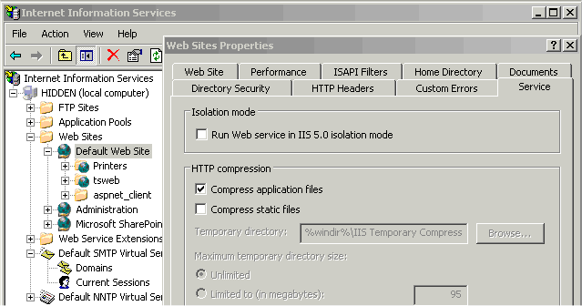 Come cambiare la modalità di esecuzione di IIS 6.0