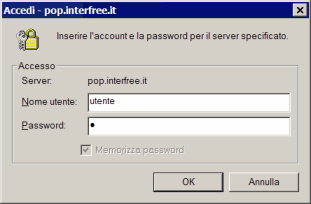La password non viene salvata