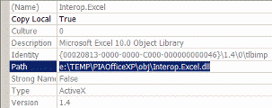 Gli Assemblies PIA non ci sono e VS.NET si è creato Assembly per l'interoperabilità