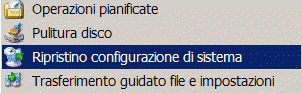 Il ripristino di configurazione di Windows