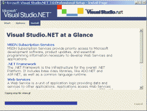 Il setup di Visual Studio .NET