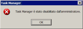 Il Task Manager è disabilitato dall'amministratore