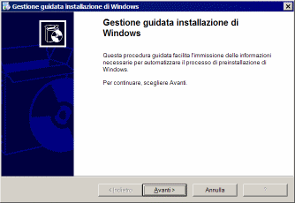 Lo Wizard del Setup Manager di Windows